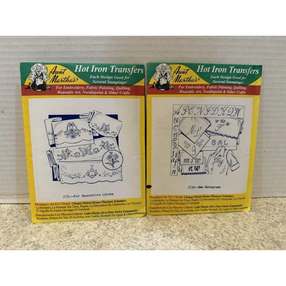 Aunt Martha's Hot Iron Transfer Lot of 7 Sealed + Bonus Tulip Treasures Kit